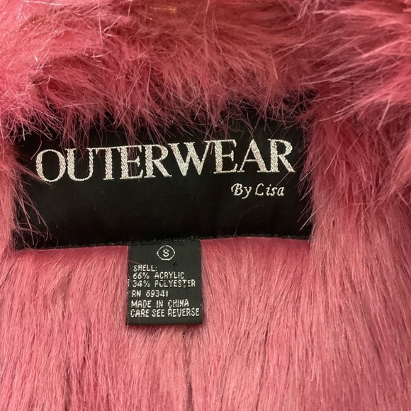 Vintage 90s Pink Faux Fur Women's Jacket - Picture 4 of 4